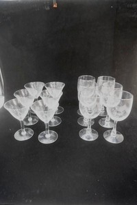 2 sets of 6 stemmed glasses