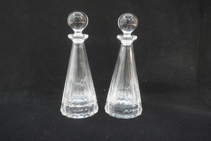 2 Paloma Picasso for Villeroy and Boch vintage faceted crystal decanter or carafe