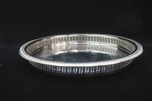 Webster Wilcox Brandon Hall Reticulated Gallery round serving tray