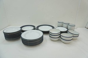 Dansk Concerto tableware collection 7 cups, 9 bowls, 8 saucers, 4 dinner plates, 12 salad plates 2 have small chip on rim, 11 luncheon plates, 4 large bowls