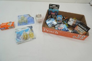 variety of NIP batteries, Glade plug ins, tape measure