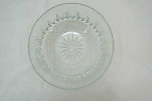 vintage Arcoroc France clear glass Diamond Starburst 9 serving bowl
