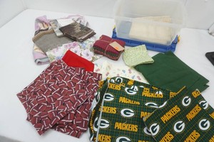 sewing material various fabrics and sizes