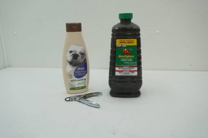 Oster Oatmeal pet shampoo, pet nail trimmer, Tiki Bite Fighter Torch Fuel both are full