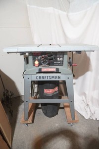 Craftsman 3.0 table saw on roller stand