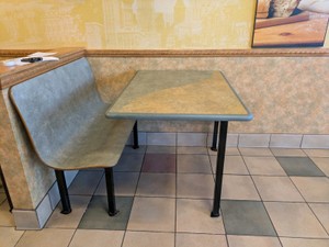 COMMERCIAL DINING BOOTH ONE HALF