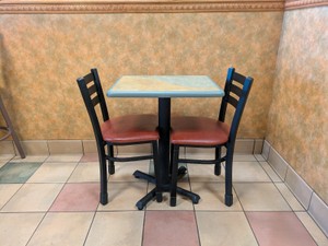 COMMERICAL DINING TABLE AND CHAIRS BRONZE