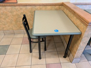 COMMERCIAL DINING ACCESSIBILITY TABLE AND CHAIR GREEN