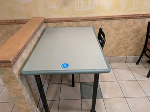 COMMERCIAL DINING ACCESSIBILITY TABLE AND CHAIR CREAM