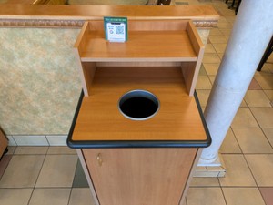 PLYMOLD ROUND DROP TOP WASTE RECEPTACLE