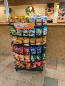 6-TIER METAL ROLLING DISPLAY STAND ON WHEELS BLACK