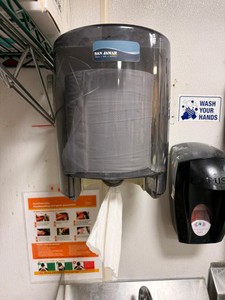 SAN JAMAR CENTERPULL PAPER TOWEL DISPENSER AND SOAP DISPENSER