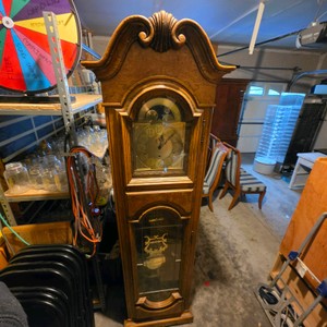 Howard Miller Grandfather Clock with Weights - No Cabinet Key