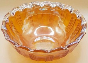 Hazel-Atlas Marigold Carnival Glass Bowl Set - Diamond Point - 7 Pieces