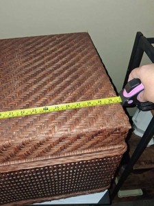 Vintage Wicker Rattan Blanket  Storage Chest 32