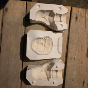 Santa Claus Doll Head Ceramic Casting Mold - Marked 1407