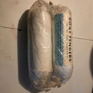 Pair of White Inflatable Boat Fenders  Marine Bumpers