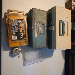 Assorted Vintage Fishing Tackle Boxes  Metal & Plastic Storage Cases