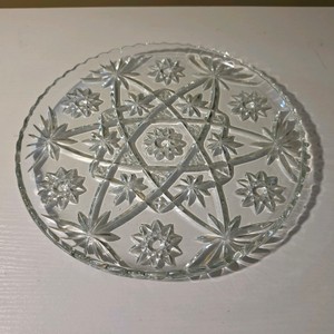 Anchor Hocking Clear Glass Serving Platter with Starburst Pattern