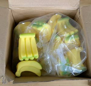 Bulk Box of 49 Rubber Squishy Banana Toys - Brand New
