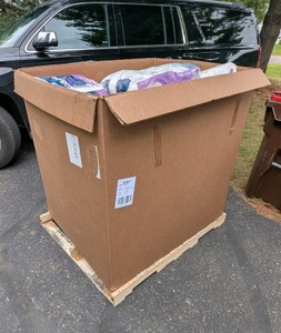 WOW Mixed Paper Pallet Toilet Paper, Paper Towels, Plates, Foil, Etc.  4ft Tall