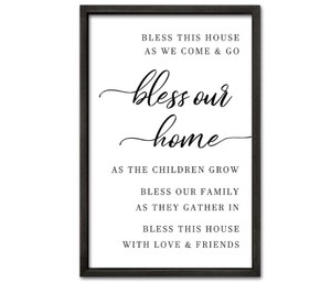 Bless This Home Framed Wall Decor $33.89 Retail - Brand New