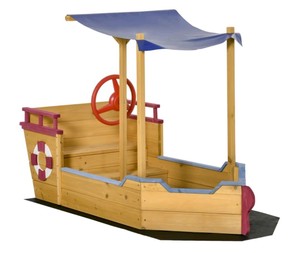 Outsunny Wooden Pirate Sandbox with Canopy $137.95 Retail - Brand New