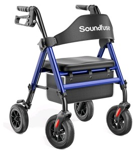 Soundfuse Foldable Rollator Walker with Seat $149.99 Retail - Brand New