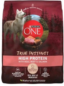 Purina ONE True Instinct High Protein Beef & Salmon Dry Dog Food 3.8 lb - Brand New