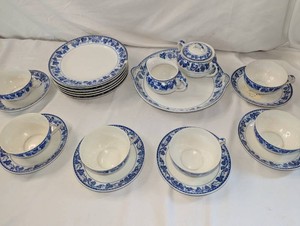 Royal Sometuke Nippon Sicily Blue & White Tea Set