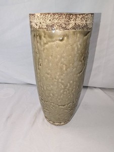 Tall Textured Ceramic Vase  Sage Green