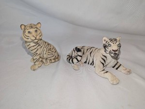 Pair of White Tiger Figurines
