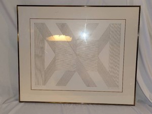 Framed Bong Tae Kim Geometric Print, Numbered 1385