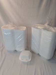 Bulk NIB Foam Hinged Takeout Containers