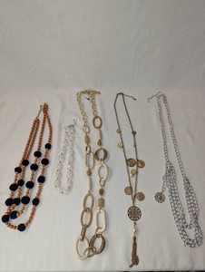 Five Assorted Fashion Necklaces- White House Black Market, Chicos, J Crew