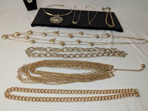 Vintage Assorted Gold-Tone Necklaces  Chains, Butterfly