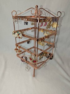 Earring Display Stand Filled with Vintage and Modern Earrings  Kate Spade, 925, Elvis Presley
