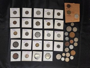 Mixed World Coin Collection - Foreign Coins & 3 Wheat Cents