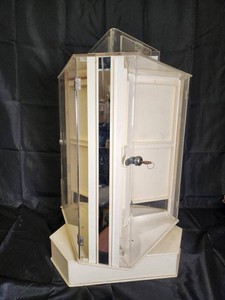 Multi-Sided Curio Display Cabinet With Mirrored Interior