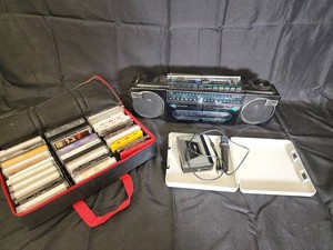 Vintage Magnavox Dual Cassette Recorder, Tapes & Portable Player Mixed Lot