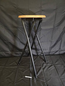 Round Wood Seat Folding Stool