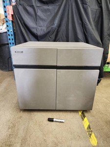 Sharp Four-Door Rolling Steel Storage Cabinet With Shelves