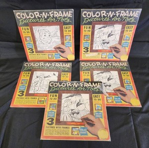 Vintage Color-N-Frame Pictures for Tots Activity Sets (Lot of 5)