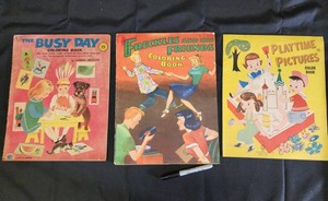 Vintage Childrens Coloring Books - Leonard Weisgard & More (Lot of 3)