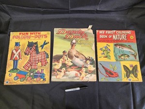 Vintage Childrens Coloring Books (Lot of 3)