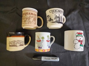 Vintage Souvenir & Character Mugs (Lot of 5)