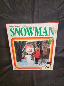 Vintage Intex 48 in Inflatable Snowman Decoration