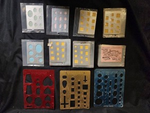 Vintage Lo-tone Drafting Templates & Geometric Pattern Guides Mixed Lot