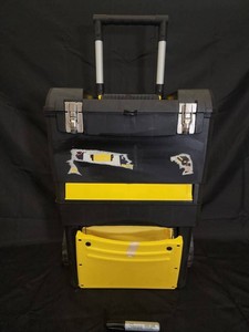 Rolling Tool Cart With Hand Tools, Face Shield & Fire Extinguishers Mixed Lot