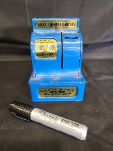 Uncle Sam Register Bank & Sharpie King Size Marker Mixed Lot